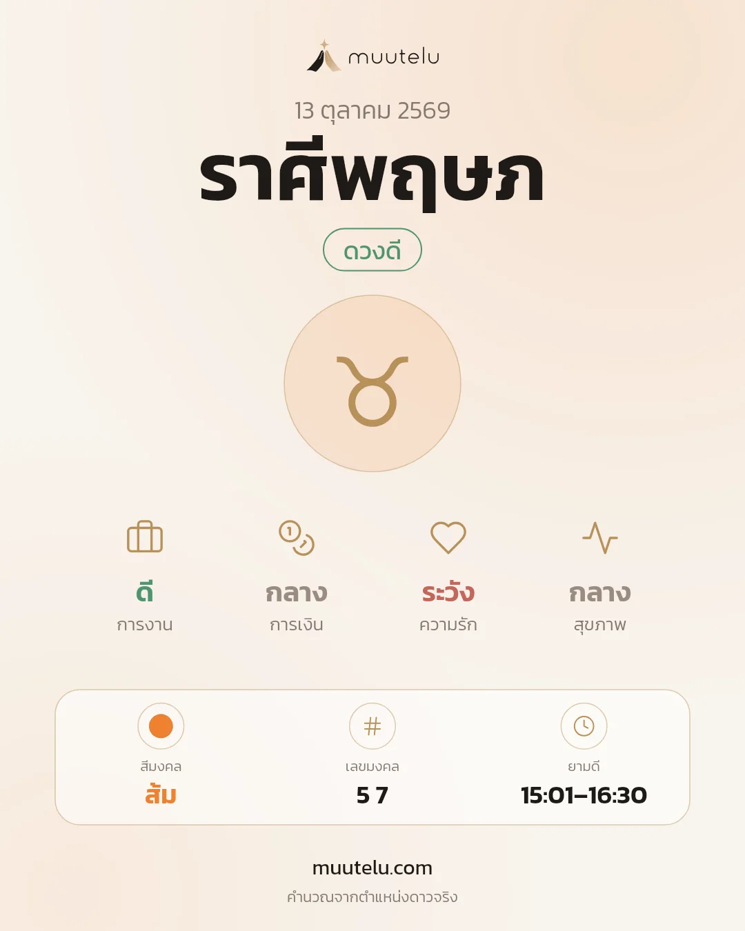 การ์ดดวง ราศีพฤษภ
