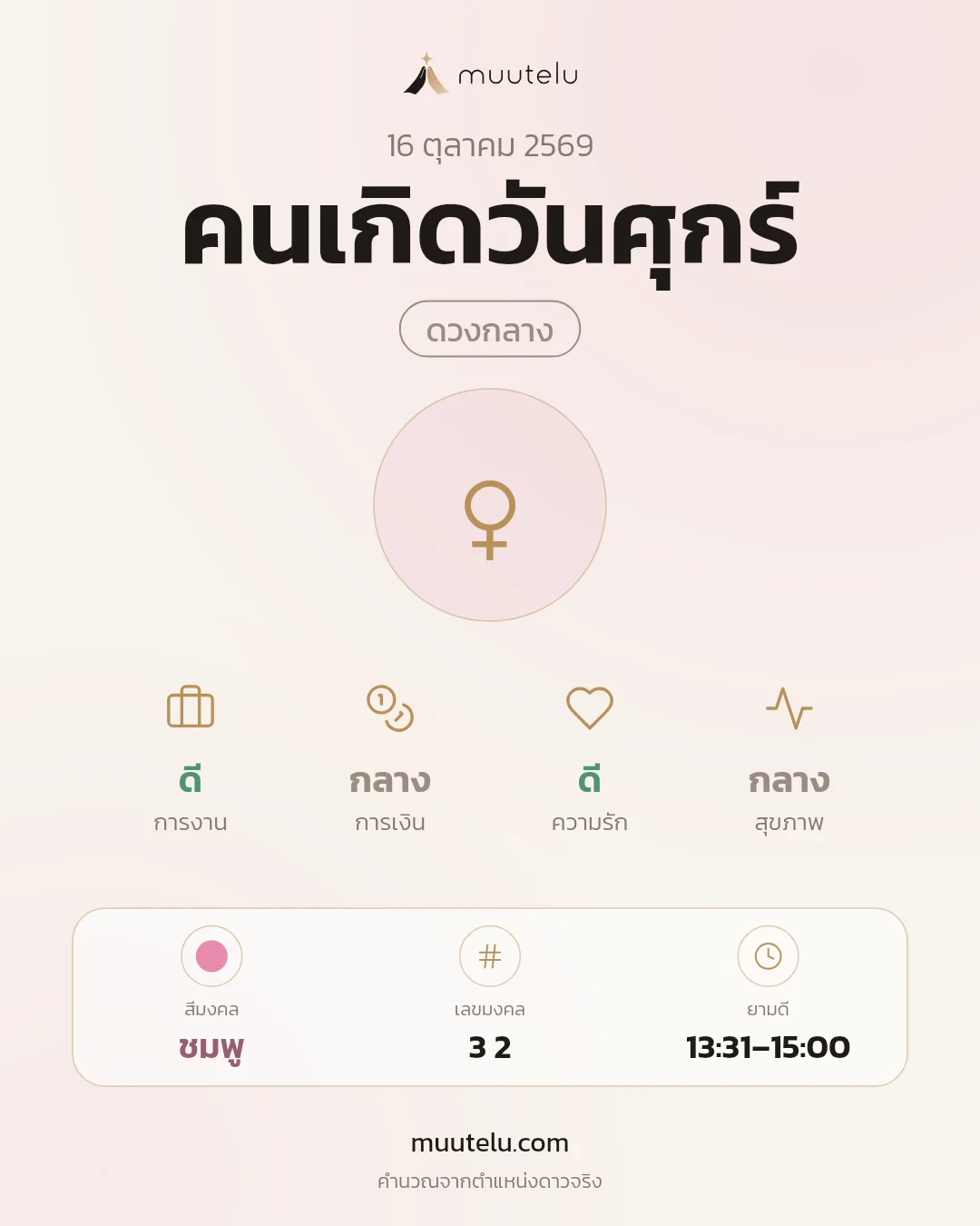 การ์ดดวง คนเกิดวันศุกร์