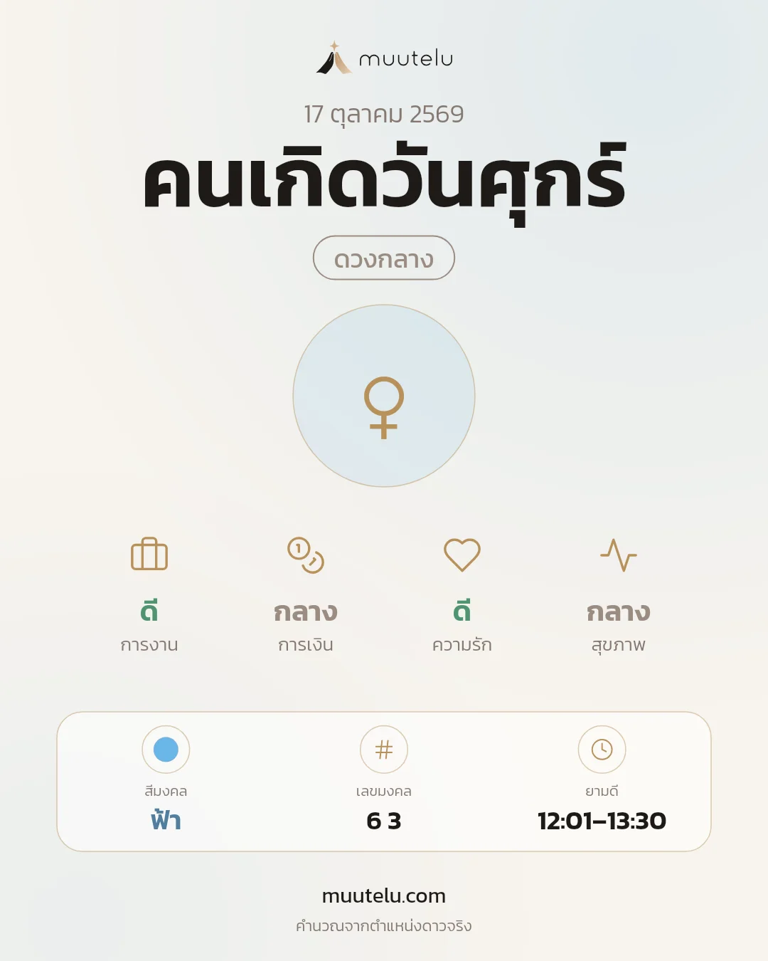 การ์ดดวง คนเกิดวันศุกร์