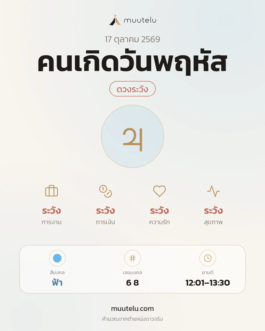 การ์ดดวง คนเกิดวันพฤหัส