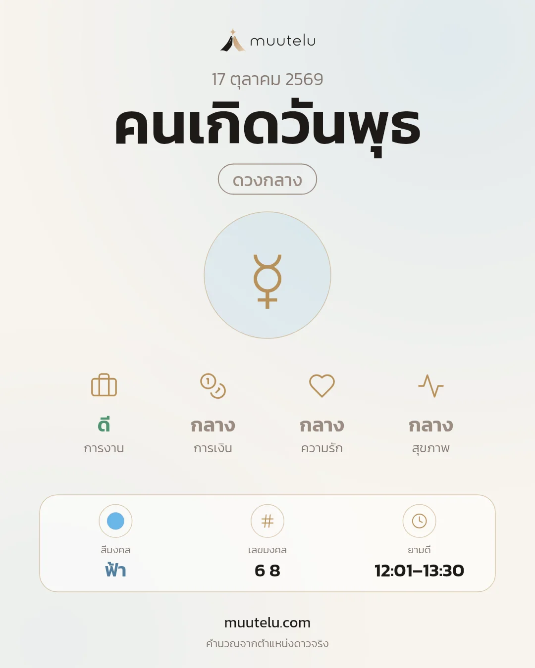 การ์ดดวง คนเกิดวันพุธ