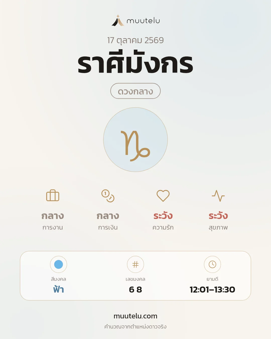 การ์ดดวง ราศีมังกร