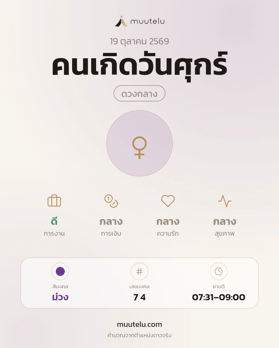 การ์ดดวง คนเกิดวันศุกร์
