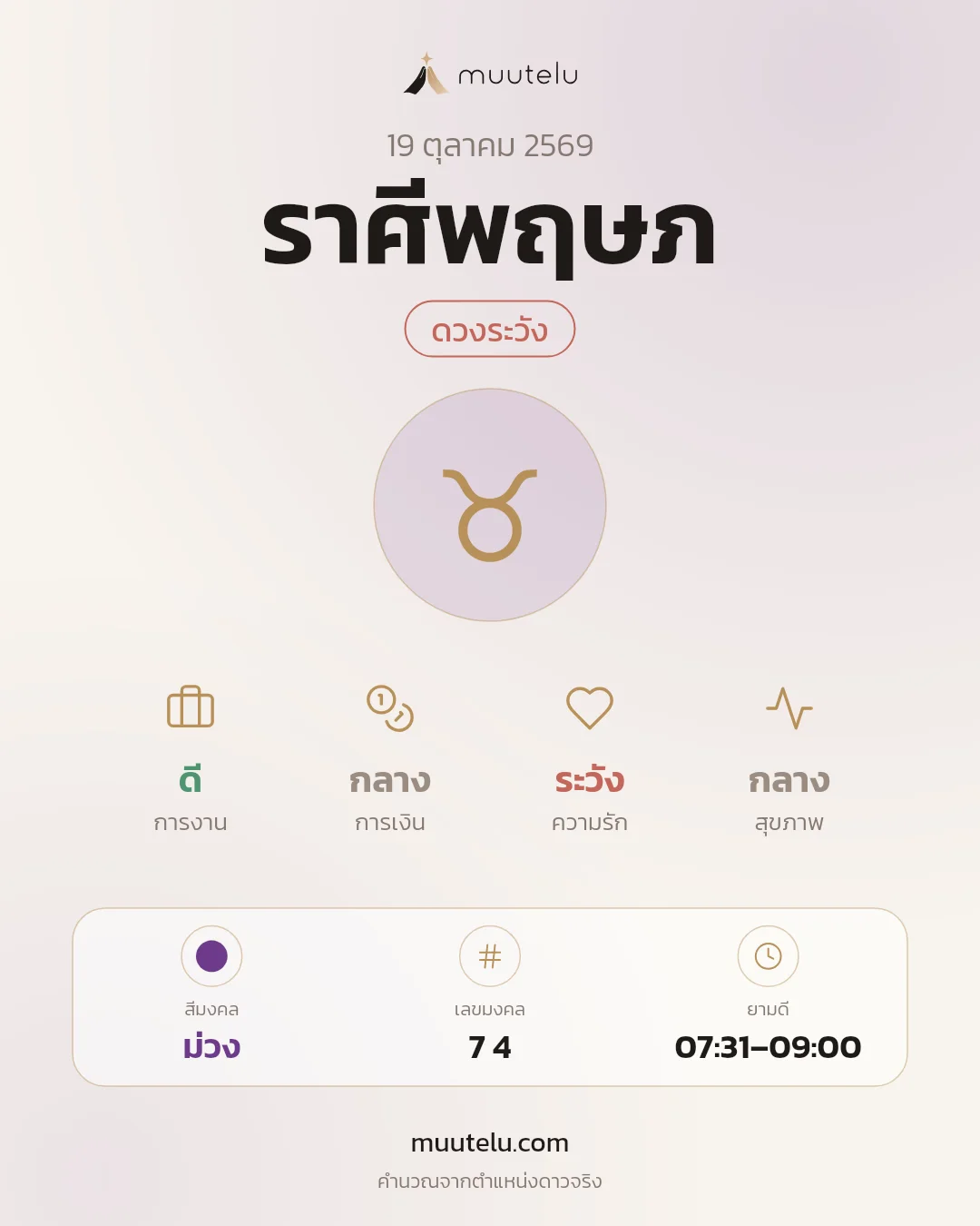 การ์ดดวง ราศีพฤษภ