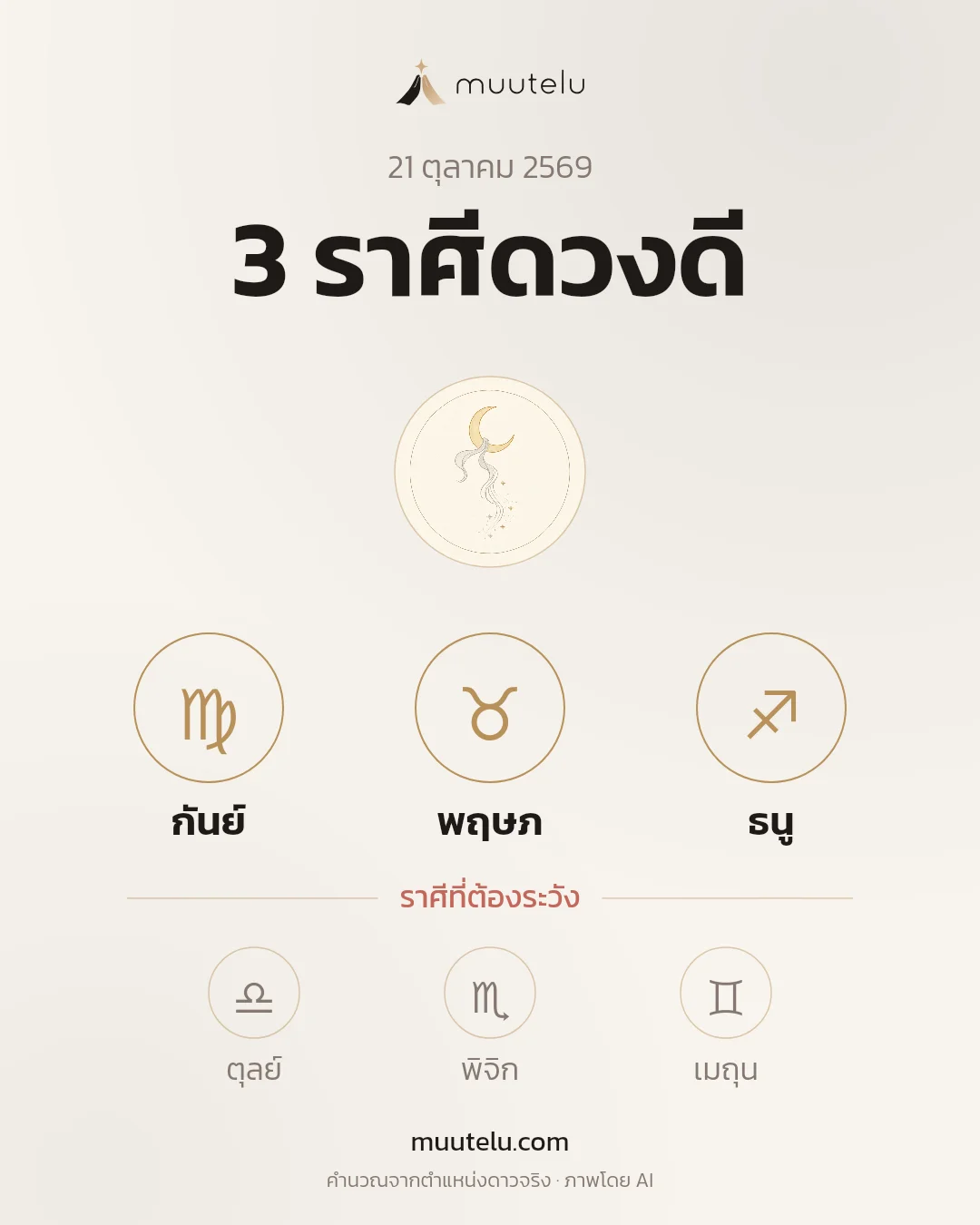 ภาพสรุปดวงวันนี้ 12 ราศี